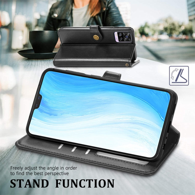 For vivo S7 Solid Color Leather Buckle Phone Case
