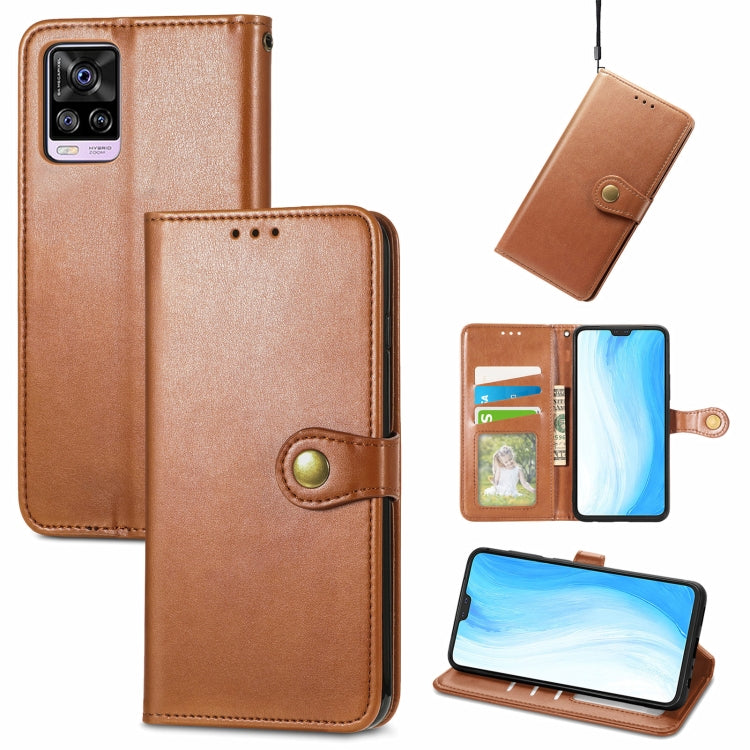For vivo S7 Solid Color Leather Buckle Phone Case