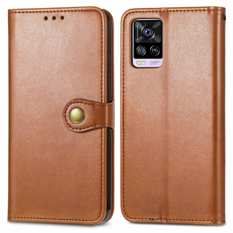For vivo S7 Solid Color Leather Buckle Phone Case