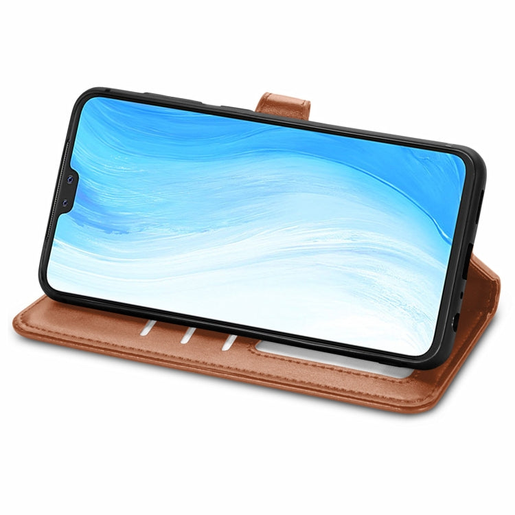 For vivo S7 Solid Color Leather Buckle Phone Case