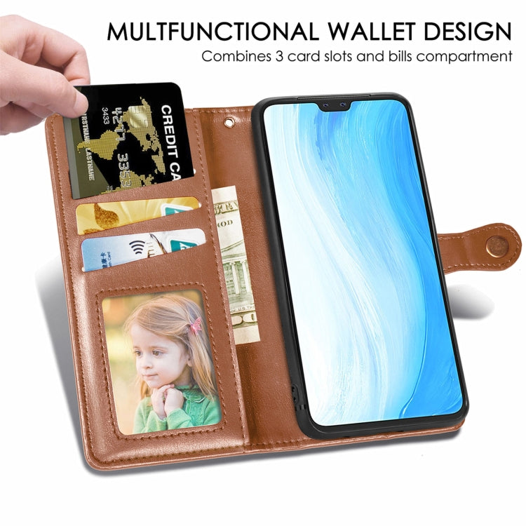 For vivo S7 Solid Color Leather Buckle Phone Case