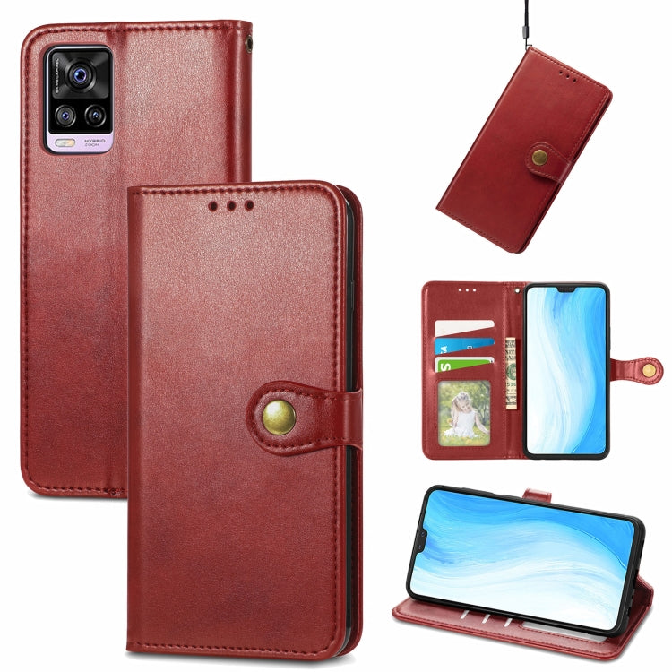 For vivo S7 Solid Color Leather Buckle Phone Case