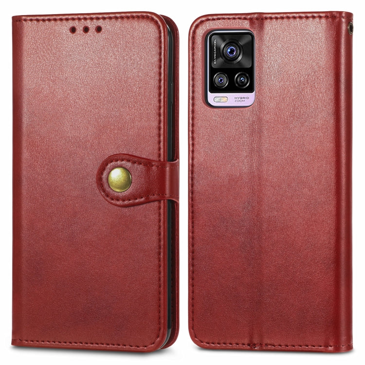 For vivo S7 Solid Color Leather Buckle Phone Case