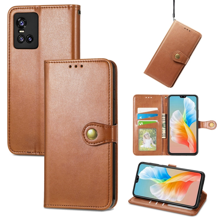 For vivo S10 / S10 Pro Solid Color Leather Buckle Phone Case
