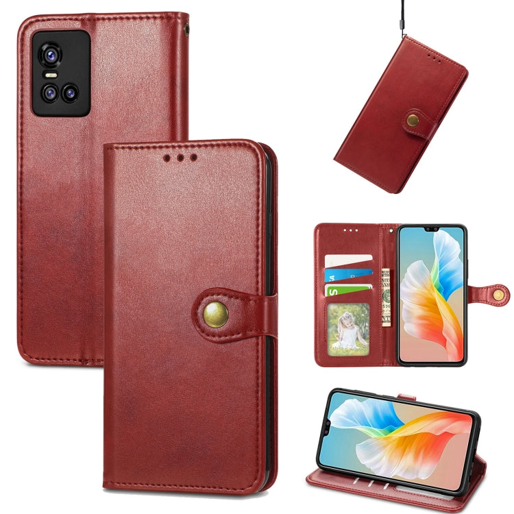 For vivo S10 / S10 Pro Solid Color Leather Buckle Phone Case