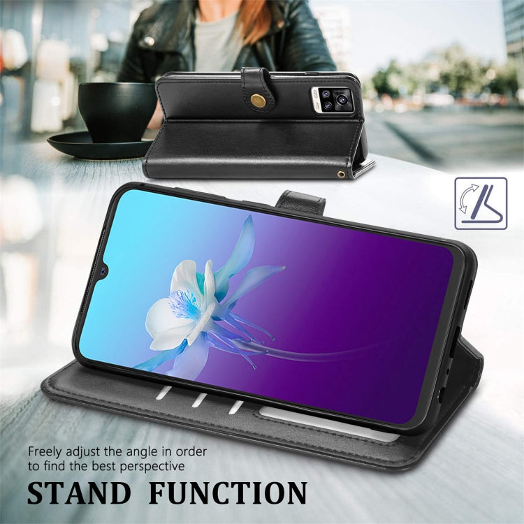 For vivo V20 2021 Solid Color Leather Buckle Phone Case