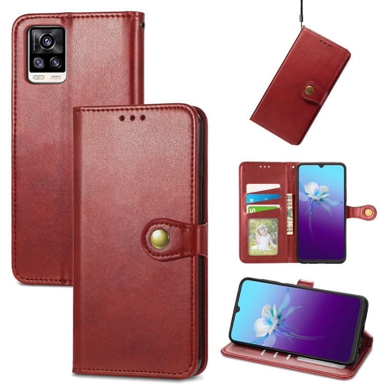 For vivo V20 2021 Solid Color Leather Buckle Phone Case