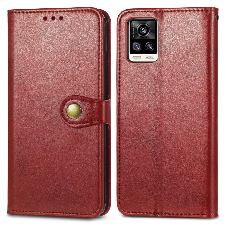 For vivo V20 2021 Solid Color Leather Buckle Phone Case