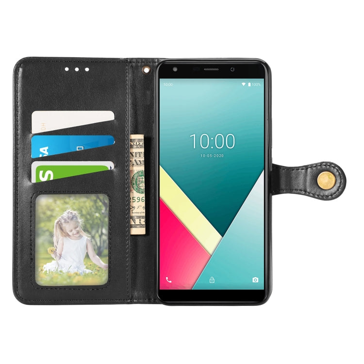 For Wiko Y61 Solid Color Leather Buckle Phone Case with Lanyard & Photo Frame & Card Slot & Wallet & Stand Function