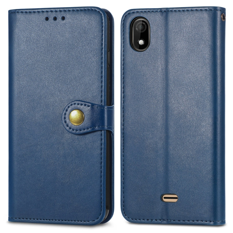 For Wiko Y61 Solid Color Leather Buckle Phone Case with Lanyard & Photo Frame & Card Slot & Wallet & Stand Function