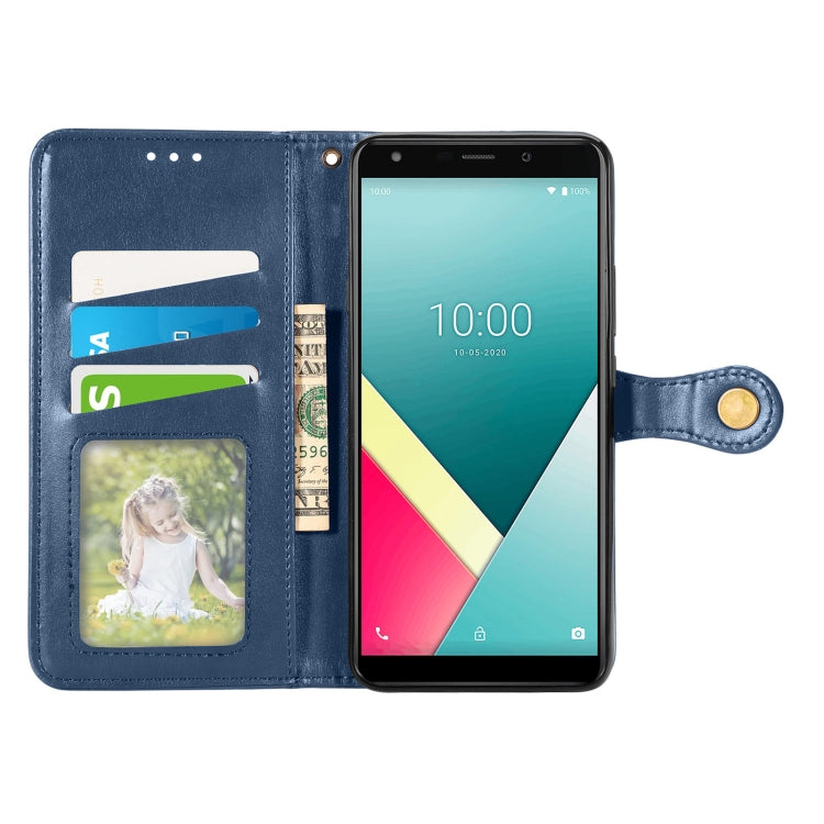 For Wiko Y61 Solid Color Leather Buckle Phone Case with Lanyard & Photo Frame & Card Slot & Wallet & Stand Function
