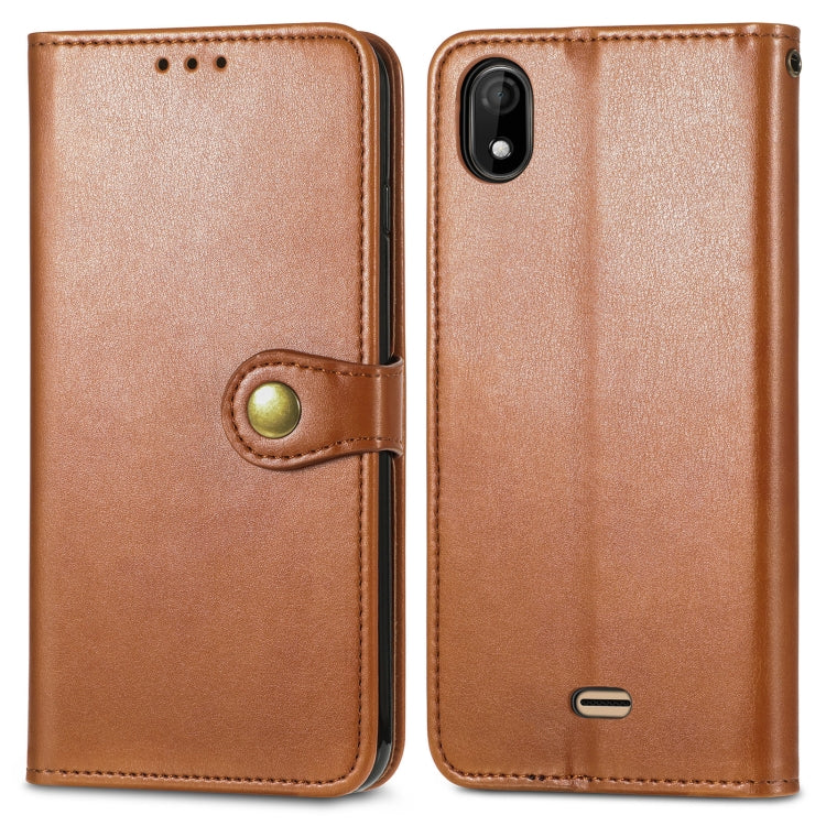 For Wiko Y61 Solid Color Leather Buckle Phone Case with Lanyard & Photo Frame & Card Slot & Wallet & Stand Function