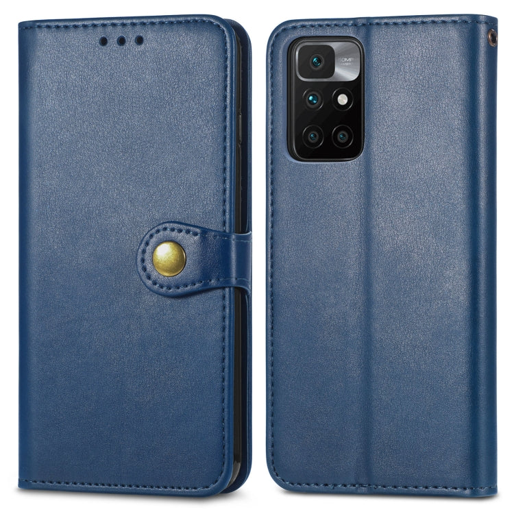 For Xiaomi Redmi 10 Solid Color Leather Buckle Phone Case with Lanyard & Photo Frame & Card Slot & Wallet & Stand Function