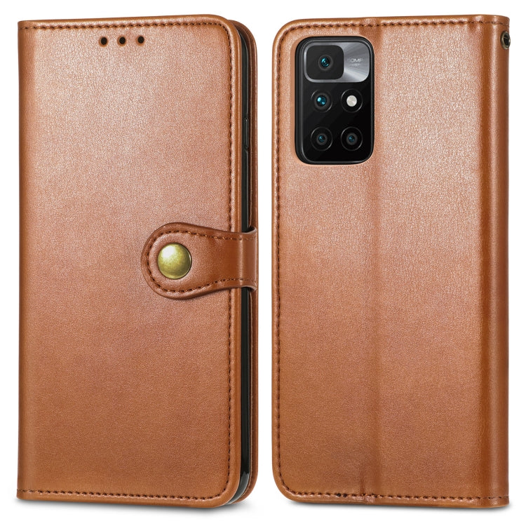 For Xiaomi Redmi 10 Solid Color Leather Buckle Phone Case with Lanyard & Photo Frame & Card Slot & Wallet & Stand Function