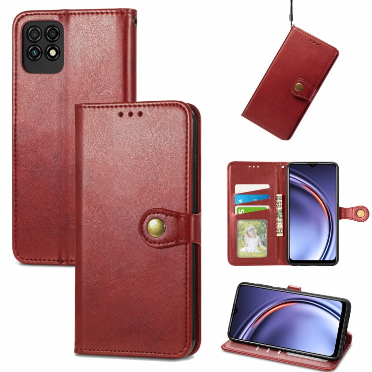 For Huawei Maimang 10 SE Solid Color Leather Buckle Phone Case with Lanyard & Photo Frame & Card Slot & Wallet & Stand Function
