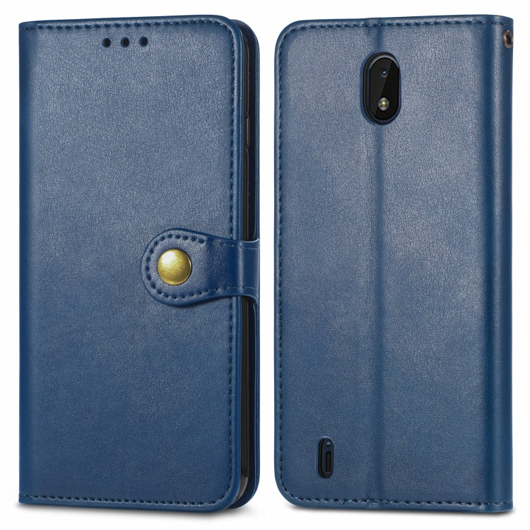 For Nokia C01 Plus Solid Color Leather Buckle Phone Case with Lanyard & Photo Frame & Card Slot & Wallet & Stand Function