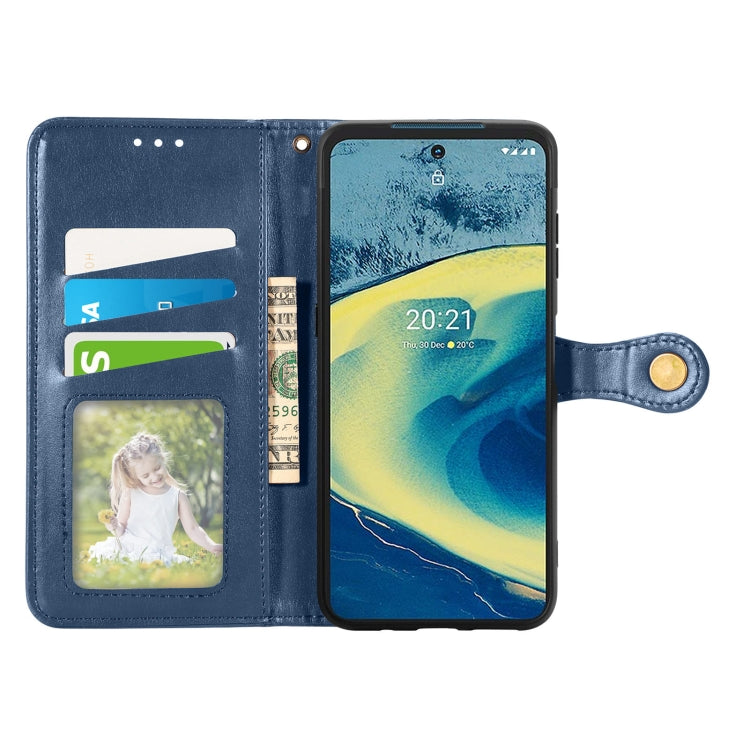 For Nokia XR 20 Solid Color Leather Buckle Phone Case with Lanyard & Photo Frame & Card Slot & Wallet & Stand Function