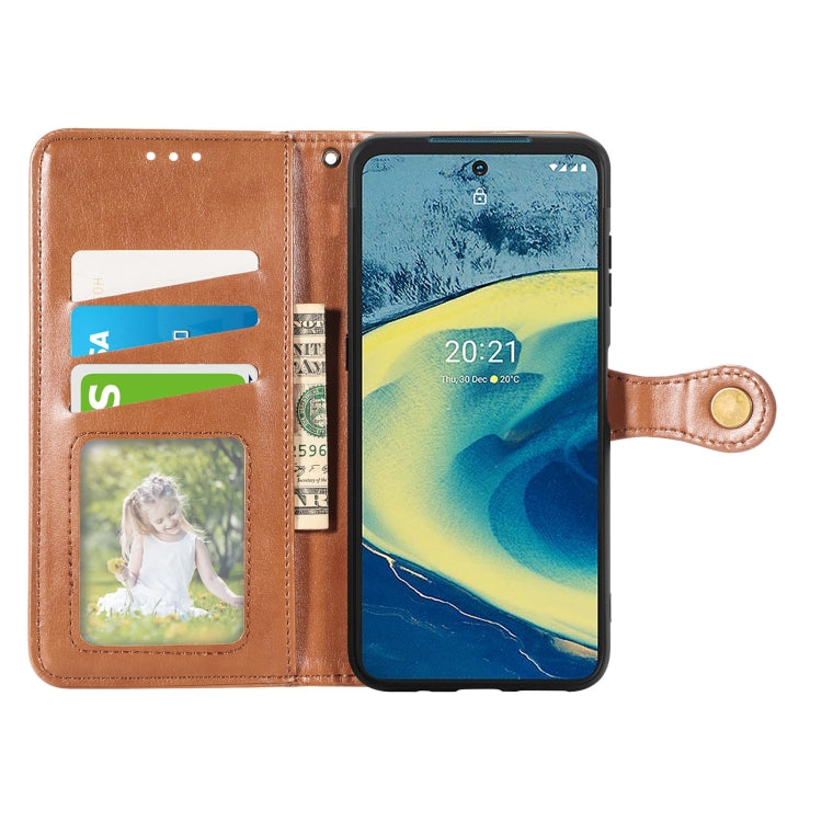 For Nokia XR 20 Solid Color Leather Buckle Phone Case with Lanyard & Photo Frame & Card Slot & Wallet & Stand Function