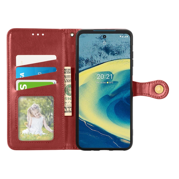 For Nokia XR 20 Solid Color Leather Buckle Phone Case with Lanyard & Photo Frame & Card Slot & Wallet & Stand Function