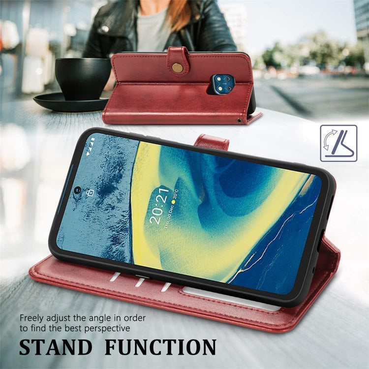 For Nokia XR 20 Solid Color Leather Buckle Phone Case with Lanyard & Photo Frame & Card Slot & Wallet & Stand Function