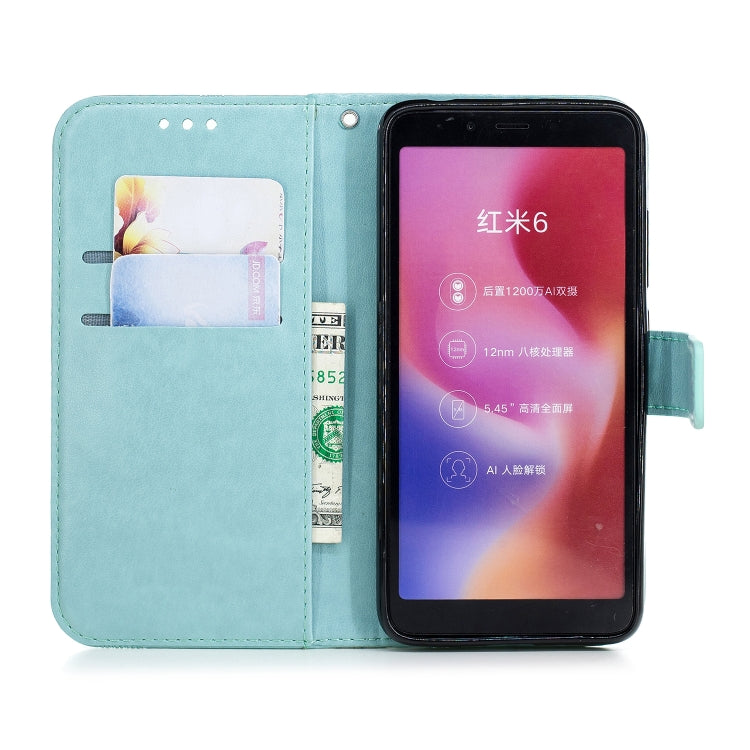 Diamond Encrusted Butterflies Love Flowers Pattern Horizontal Flip Leather Case for Xiaomi Redmi 6 ,  with Holder & Card Slots & Wallet & Lanyard