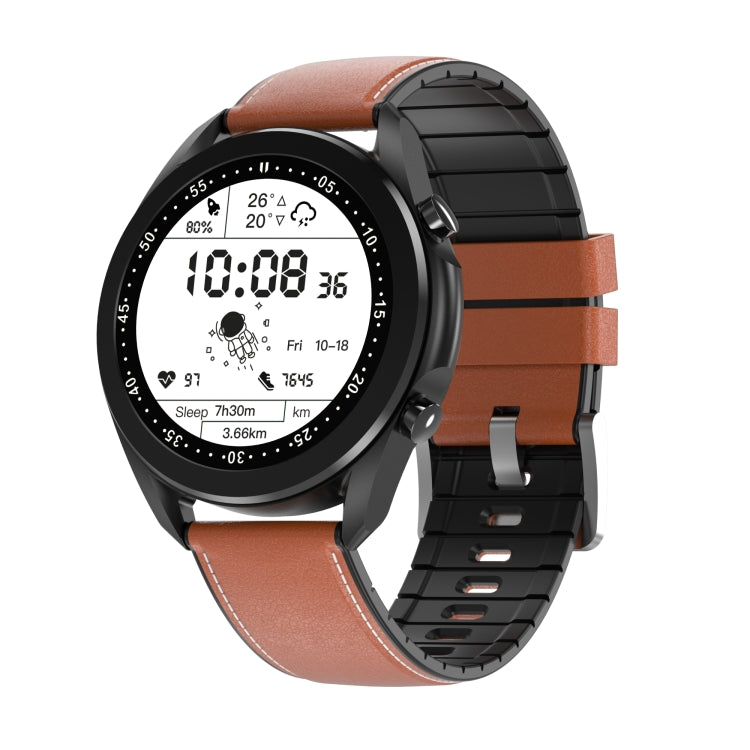 DW95 1.28 inch Color Screen Smart Watch, IP67 Waterproof,Leather Watchband,Support Bluetooth Call/Heart Rate Monitoring/Blood Pressure Monitoring/Blood Oxygen Monitoring/Sleep Monitoring