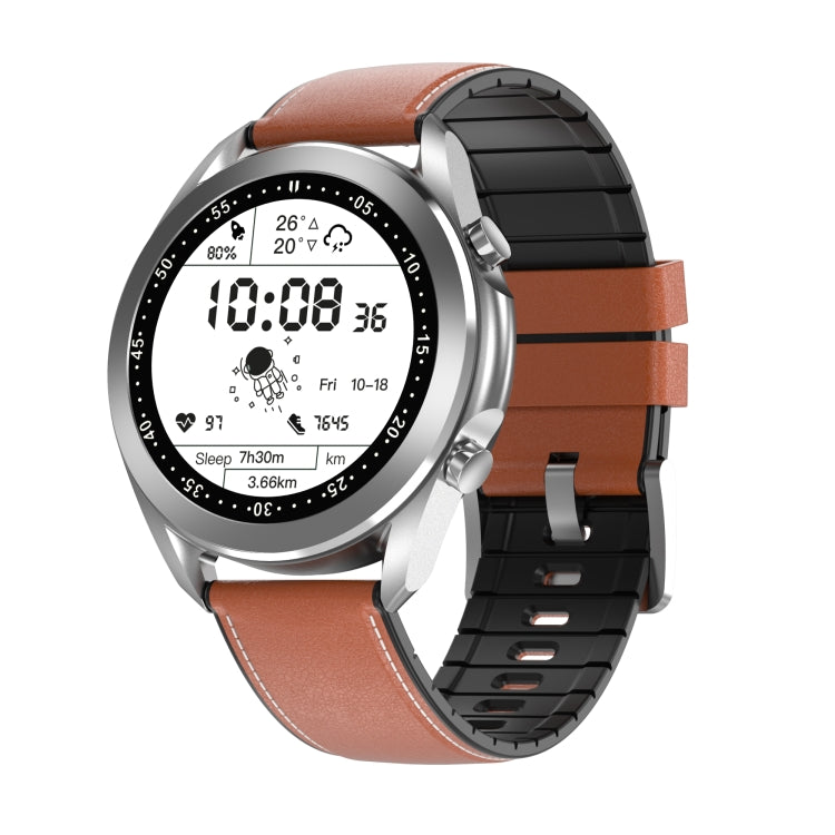DW95 1.28 inch Color Screen Smart Watch, IP67 Waterproof,Leather Watchband,Support Bluetooth Call/Heart Rate Monitoring/Blood Pressure Monitoring/Blood Oxygen Monitoring/Sleep Monitoring