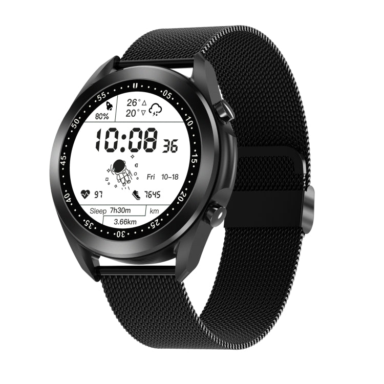 DW95 1.28 inch Color Screen Smart Watch, IP67 Waterproof,Steel Watchband,Support Bluetooth Call/Heart Rate Monitoring/Blood Pressure Monitoring/Blood Oxygen Monitoring/Sleep Monitoring