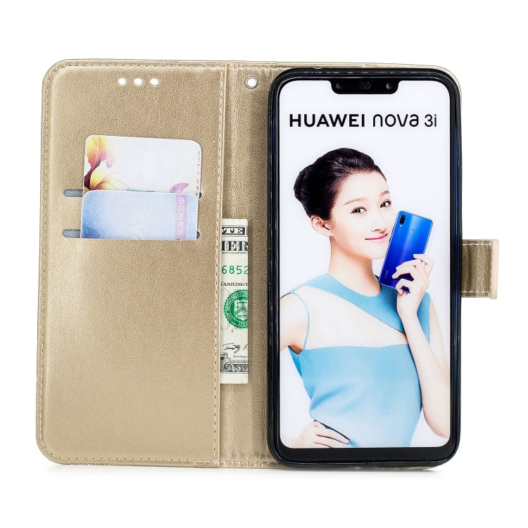 Diamond Encrusted Butterflies Love Flowers Pattern Horizontal Flip Leather Case with for HUAWEI Nova3 , Holder & Card Slots & Wallet & Lanyard