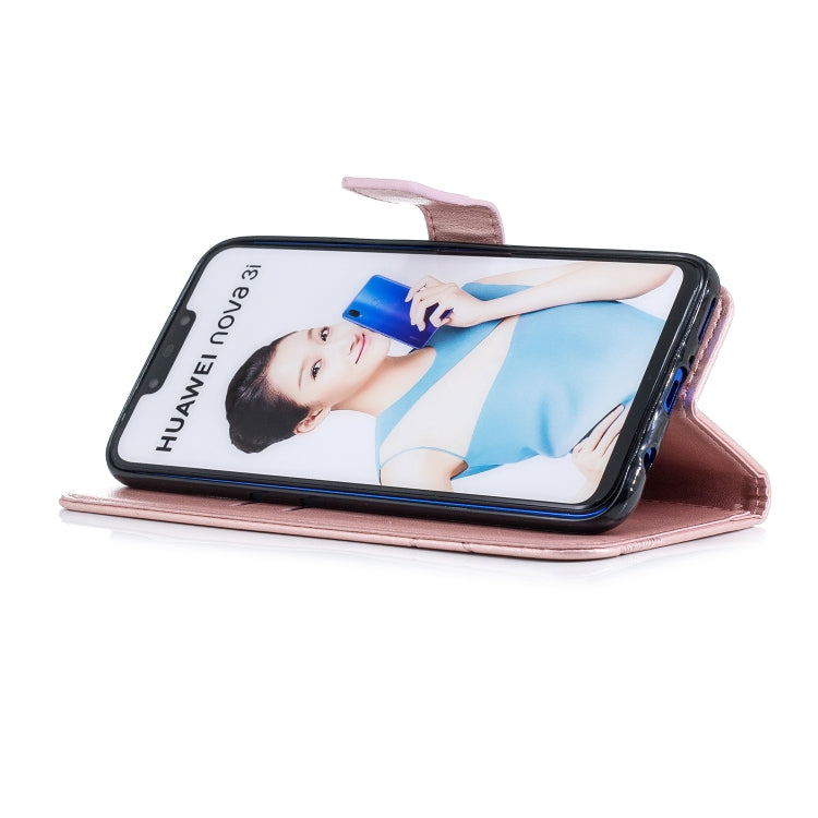 Diamond Encrusted Butterflies Love Flowers Pattern Horizontal Flip Leather Case with for HUAWEI Nova3 , Holder & Card Slots & Wallet & Lanyard