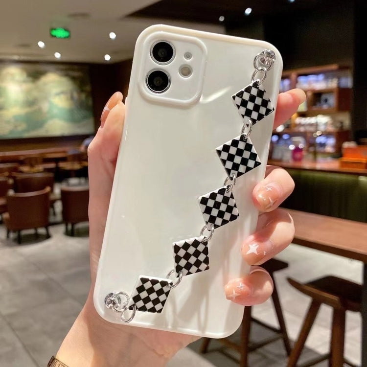 For iPhone 13 Pro Max Creative Shockproof Silicone TPU Protective Case with Wrist Bracelet Chain For iPhone 13
