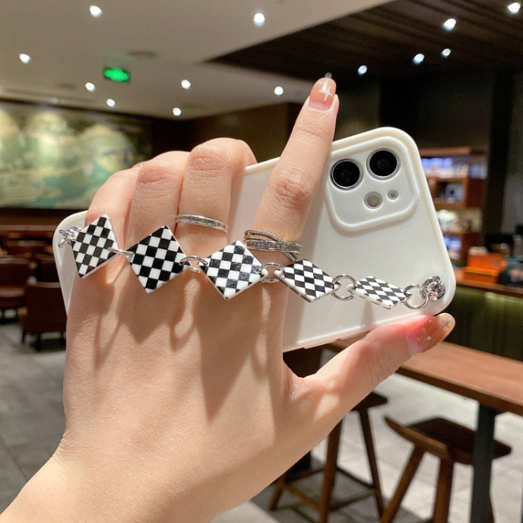 For iPhone 12 Pro Creative Shockproof Silicone TPU Protective Case with Wrist Bracelet Chain(White)