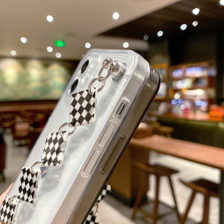 For iPhone 12 mini Creative Shockproof Silicone TPU Protective Case with Wrist Bracelet Chain