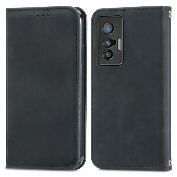 For vivo X70 Retro Skin Feel Business Magnetic Horizontal Flip Leather Case with Holder & Card Slots & Wallet & Photo Frame