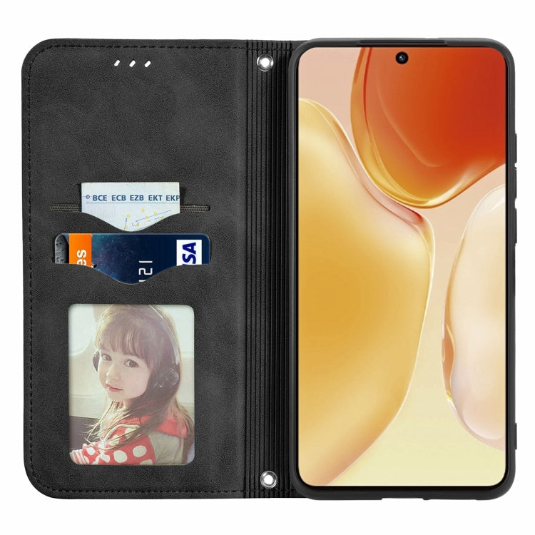 For vivo X70 Retro Skin Feel Business Magnetic Horizontal Flip Leather Case with Holder & Card Slots & Wallet & Photo Frame