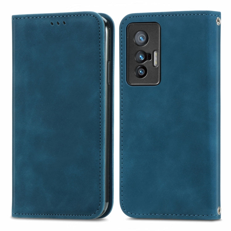 For vivo X70 Retro Skin Feel Business Magnetic Horizontal Flip Leather Case with Holder & Card Slots & Wallet & Photo Frame