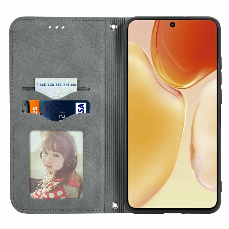 For vivo X70 Retro Skin Feel Business Magnetic Horizontal Flip Leather Case with Holder & Card Slots & Wallet & Photo Frame