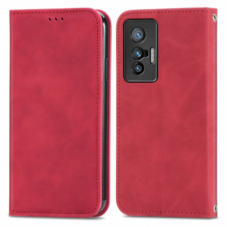 For vivo X70 Retro Skin Feel Business Magnetic Horizontal Flip Leather Case with Holder & Card Slots & Wallet & Photo Frame