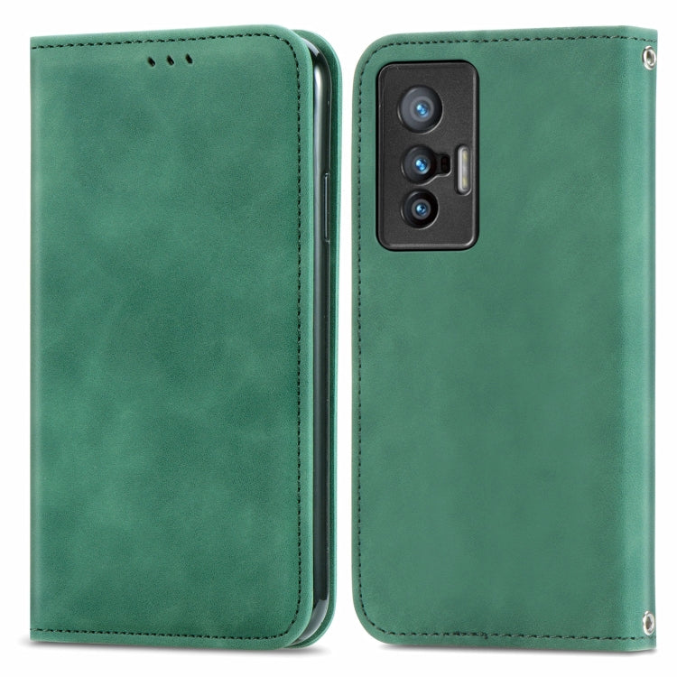 For vivo X70 Retro Skin Feel Business Magnetic Horizontal Flip Leather Case with Holder & Card Slots & Wallet & Photo Frame