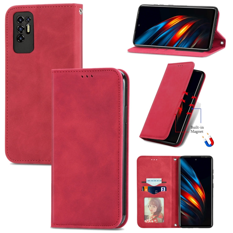 For TECNO Pova 2 Retro Skin Feel Business Magnetic Horizontal Flip Leather Case with Holder & Card Slots & Wallet & Photo Frame