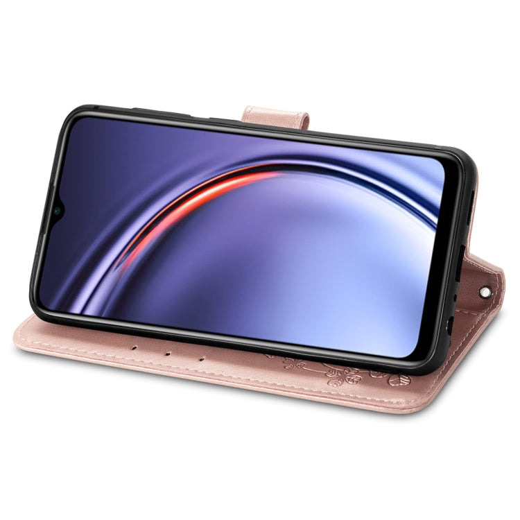 For Huawei Maimang 10 SE Four-leaf Clasp Embossed Buckle Mobile Phone Protection Leather Case with Lanyard & Card Slot & Wallet & Bracket Function