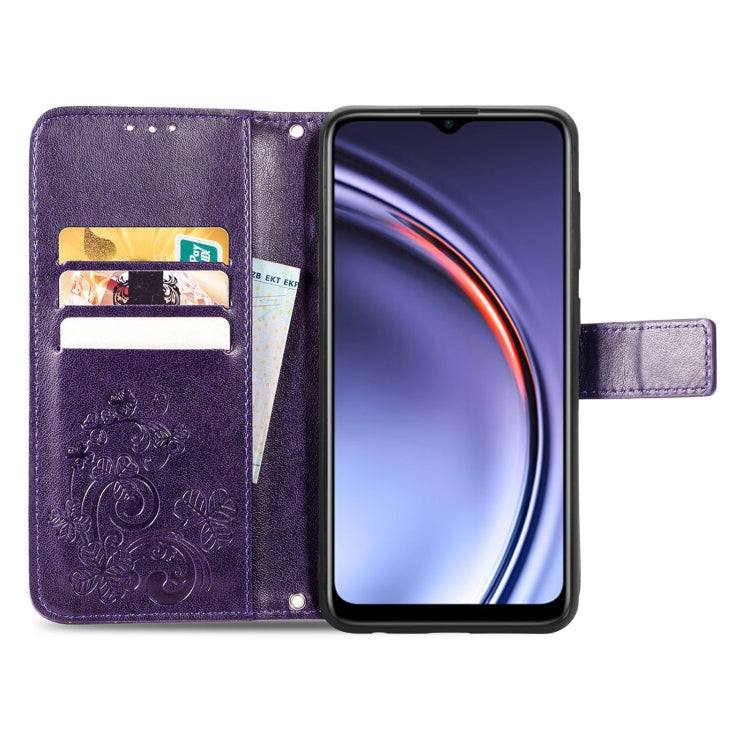 For Huawei Maimang 10 SE Four-leaf Clasp Embossed Buckle Mobile Phone Protection Leather Case with Lanyard & Card Slot & Wallet & Bracket Function