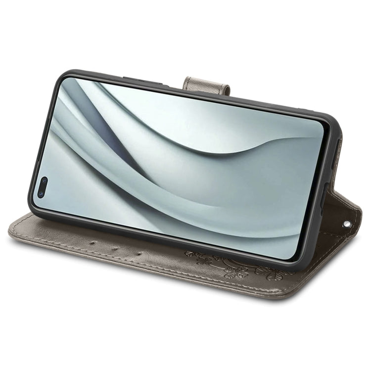 For Infinix Note 8 Four-leaf Clasp Embossed Buckle Mobile Phone Protection Leather Case with Lanyard & Card Slot & Wallet & Bracket Function