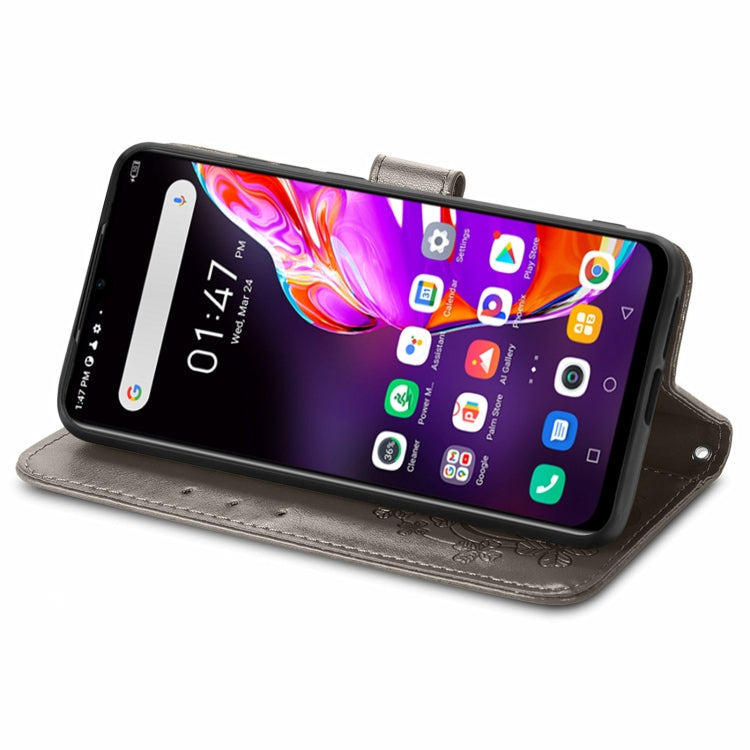 For Infinix HOT 10T Four-leaf Clasp Embossed Buckle Mobile Phone Protection Leather Case with Lanyard & Card Slot & Wallet & Bracket Function