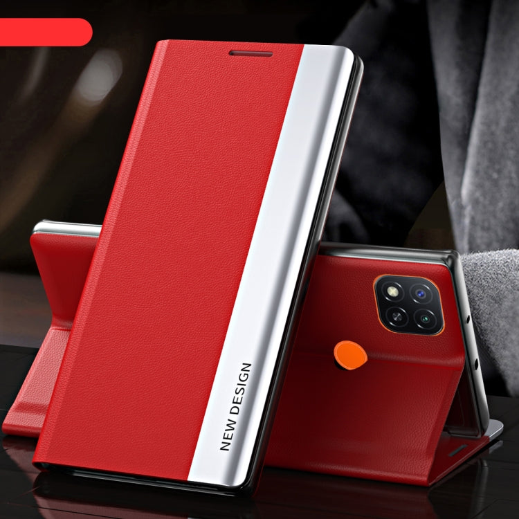 For Xiaomi Redmi 9C Side Electroplated Magnetic Ultra-Thin Horizontal Flip Leather Case with Holder
