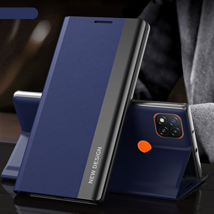 For Xiaomi Redmi 9C Side Electroplated Magnetic Ultra-Thin Horizontal Flip Leather Case with Holder