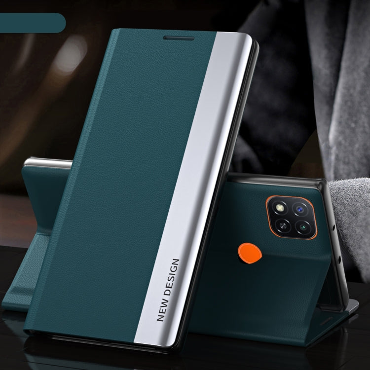 For Xiaomi Redmi 9C Side Electroplated Magnetic Ultra-Thin Horizontal Flip Leather Case with Holder
