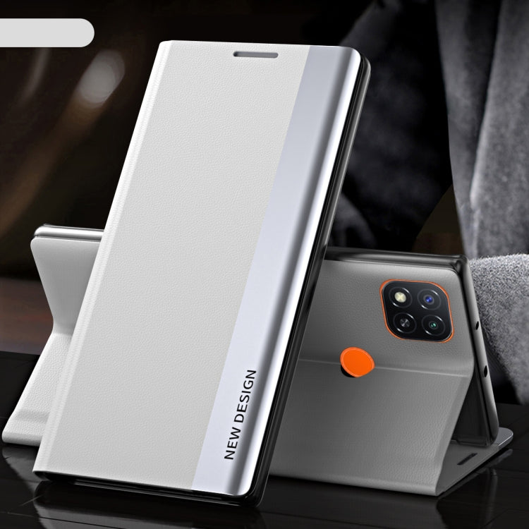 For Xiaomi Redmi 9C Side Electroplated Magnetic Ultra-Thin Horizontal Flip Leather Case with Holder