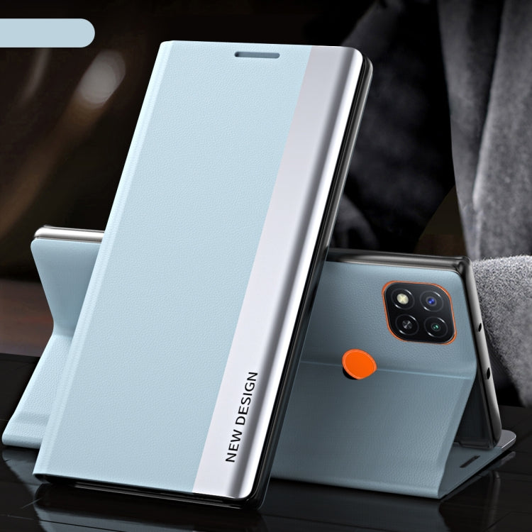 For Xiaomi Redmi 9C Side Electroplated Magnetic Ultra-Thin Horizontal Flip Leather Case with Holder