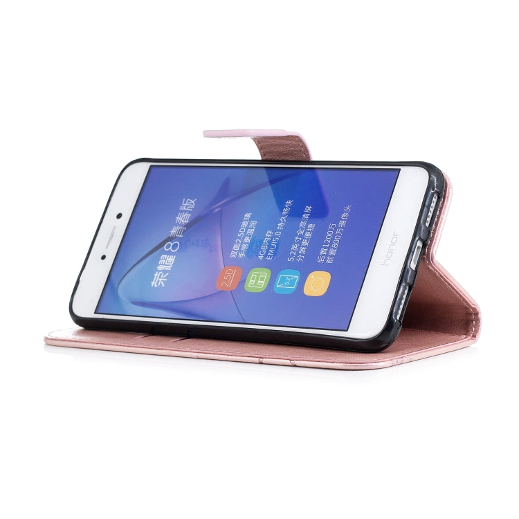 Diamond Encrusted Butterflies Love Flowers Pattern Horizontal Flip Leather Case with for Huawei P8 Lite (2017)  , Holder & Card Slots & Wallet & Lanyard